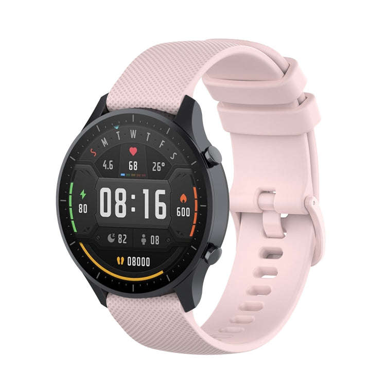 For Xiaomi Watch Color 22mm Small Plaid Texture Silicone Wrist Strap Watchband(Rose Pink)