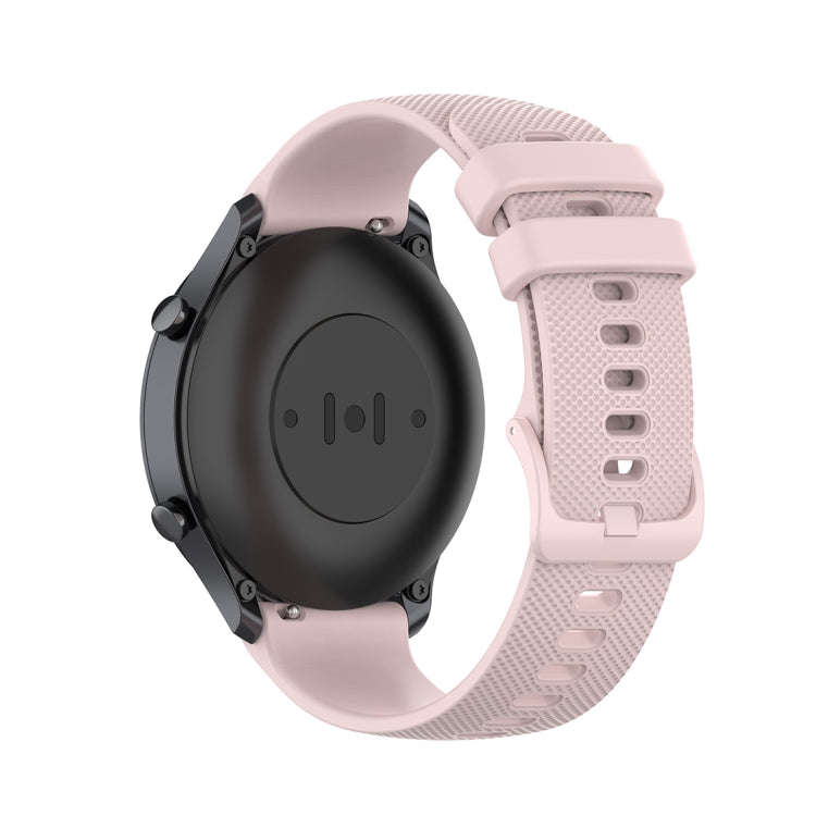 For Xiaomi Watch Color 22mm Small Plaid Texture Silicone Wrist Strap Watchband(Rose Pink)