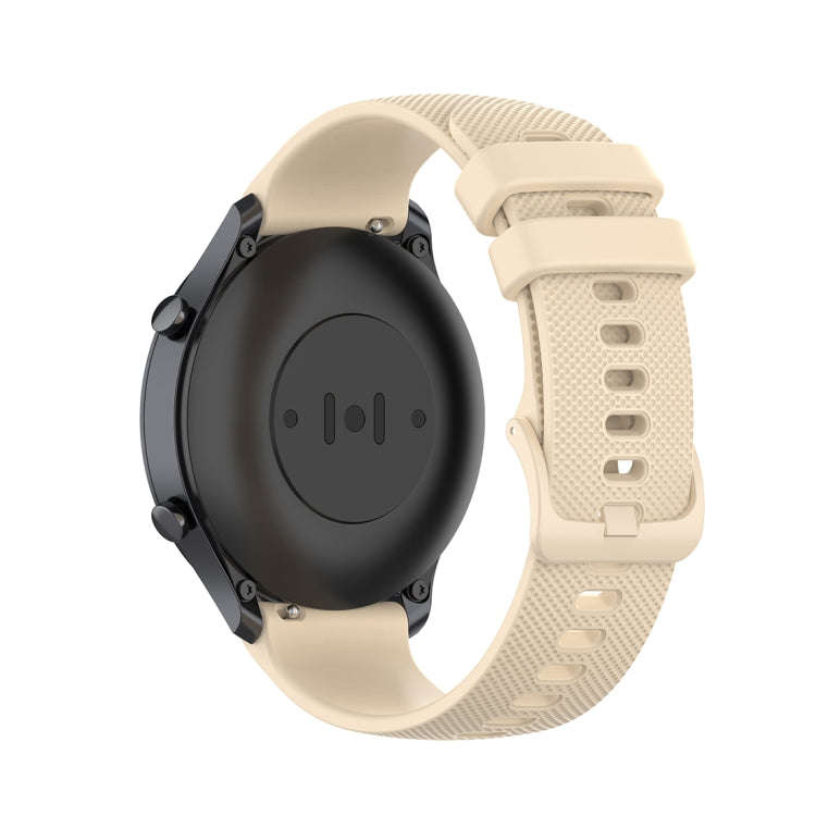 For Xiaomi Watch Color 22mm Small Plaid Texture Silicone Wrist Strap Watchband(Beige)