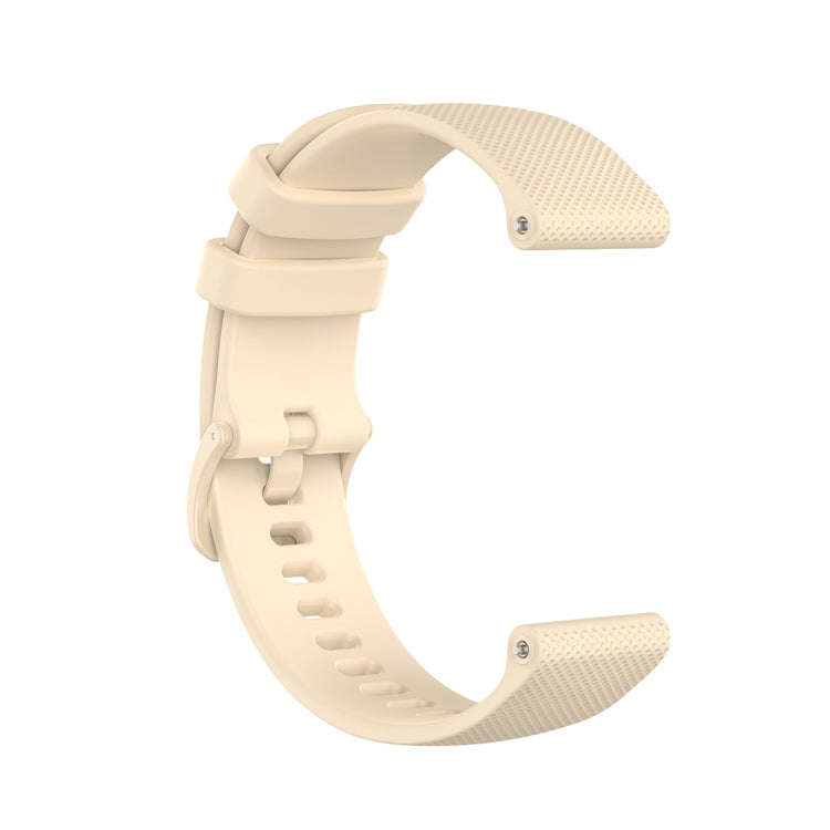 For Xiaomi Watch Color 22mm Small Plaid Texture Silicone Wrist Strap Watchband(Beige)