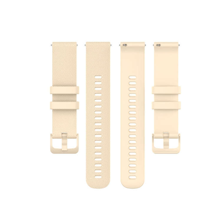 For Xiaomi Watch Color 22mm Small Plaid Texture Silicone Wrist Strap Watchband(Beige)