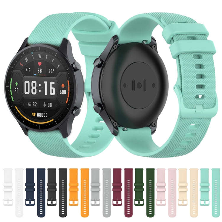 For Xiaomi Watch Color 22mm Small Plaid Texture Silicone Wrist Strap Watchband(Teal)