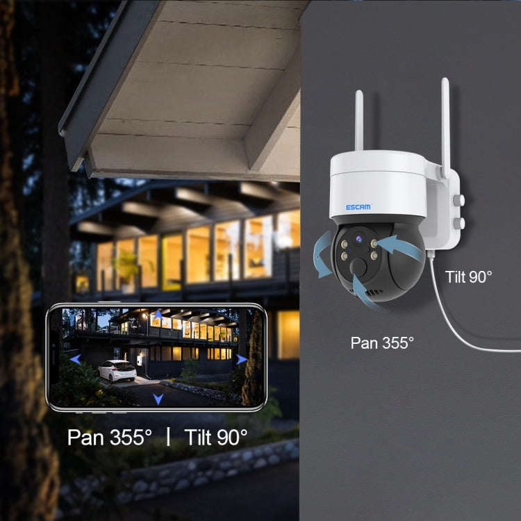 ESCAM QF170 2MP WiFi Full Color Night Vision Two-way Audio Solar Camera(Black)