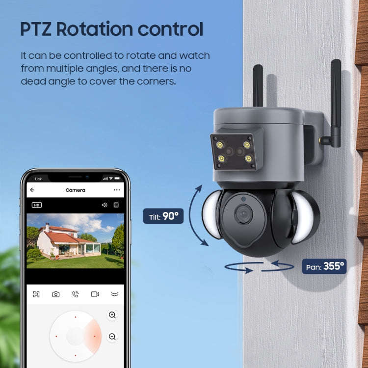 ST-429-4M-TY-4G 4MP 4G Smart Security Floodlight Camera Support Two-way Audio / Night Vision, EU ...
