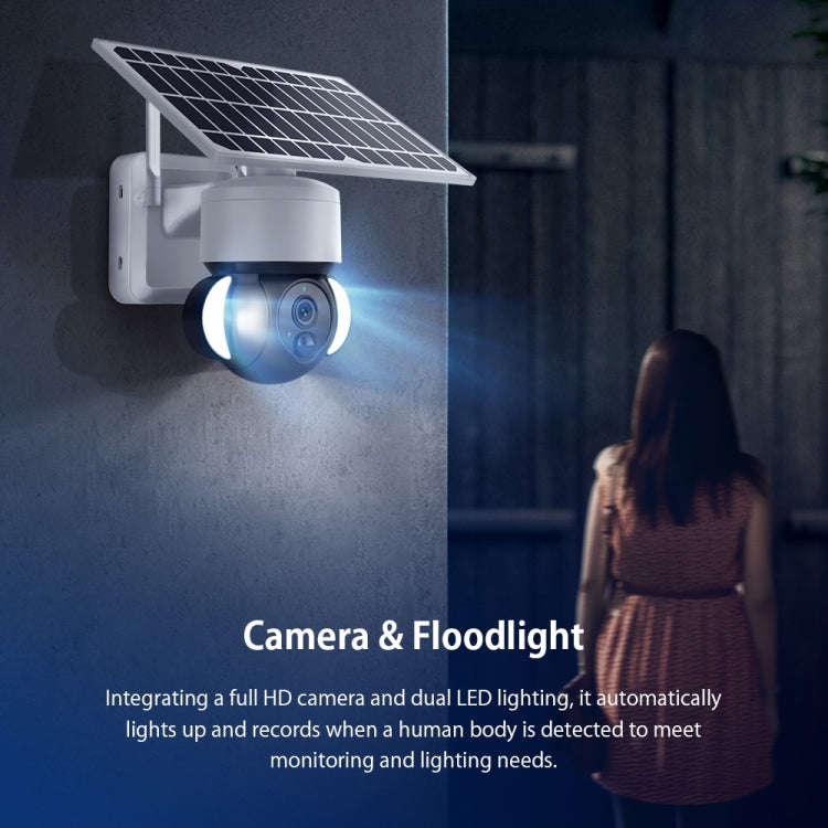ST-S518-2M-TY 2.4G Wifi Solar Battery Powered Floodlight PTZ Camera with  PIR Human Detection