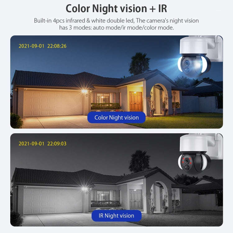 ST-S518-2M-TY 2.4G Wifi Solar Battery Powered Floodlight PTZ Camera with  PIR Human Detection