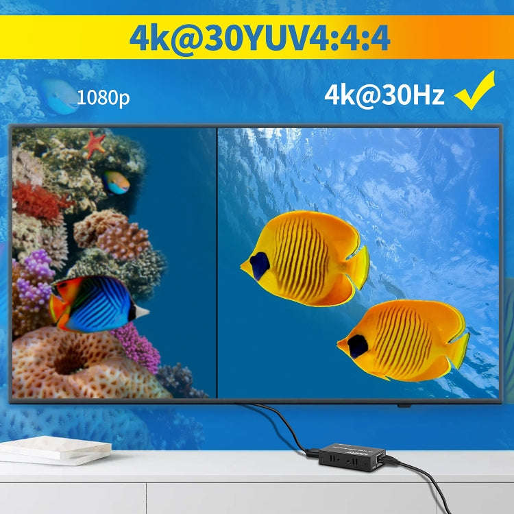 4K HDMI to RJ45 Network Extender, Transmission Distance: 120m(EU Plug)