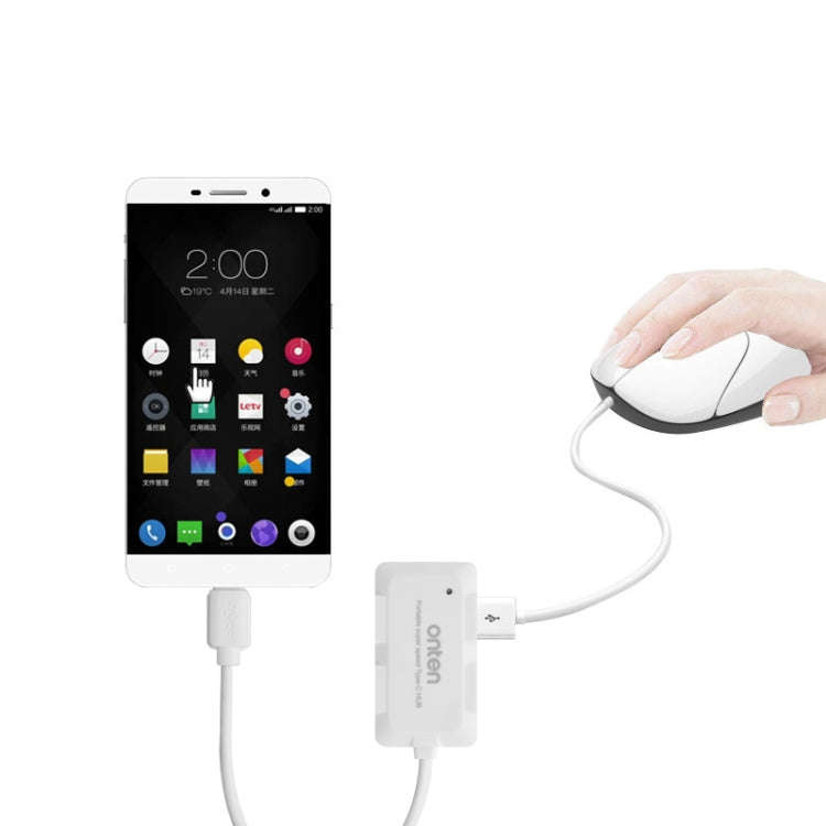 Onten OTN-9102 4-port USB3.0 Portable HUB Docking Station(White)