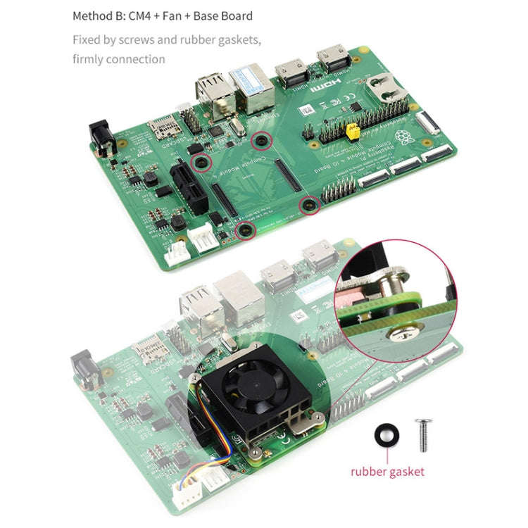 Waveshare Dedicated 3007 Cooling Fan for Raspberry Pi Compute Module 4 CM4, Power Supply:5V