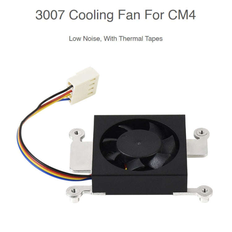 Waveshare Dedicated 3007 Cooling Fan for Raspberry Pi Compute Module 4 CM4, Power Supply:12V