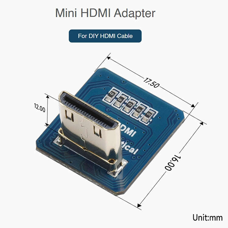 Waveshare Vertical Mini HDMI Plug Adapter Module For DIY HDMI Cable