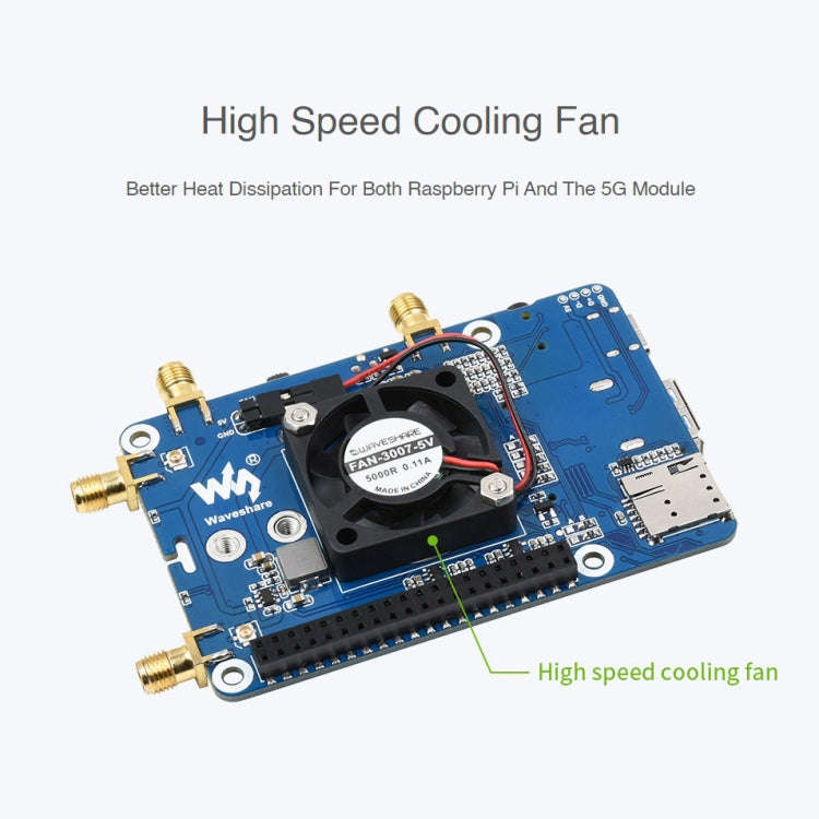 Waveshare SIM8262E-M2/SIM8202G-M2 5G HAT Multi-band For Raspberry Pi