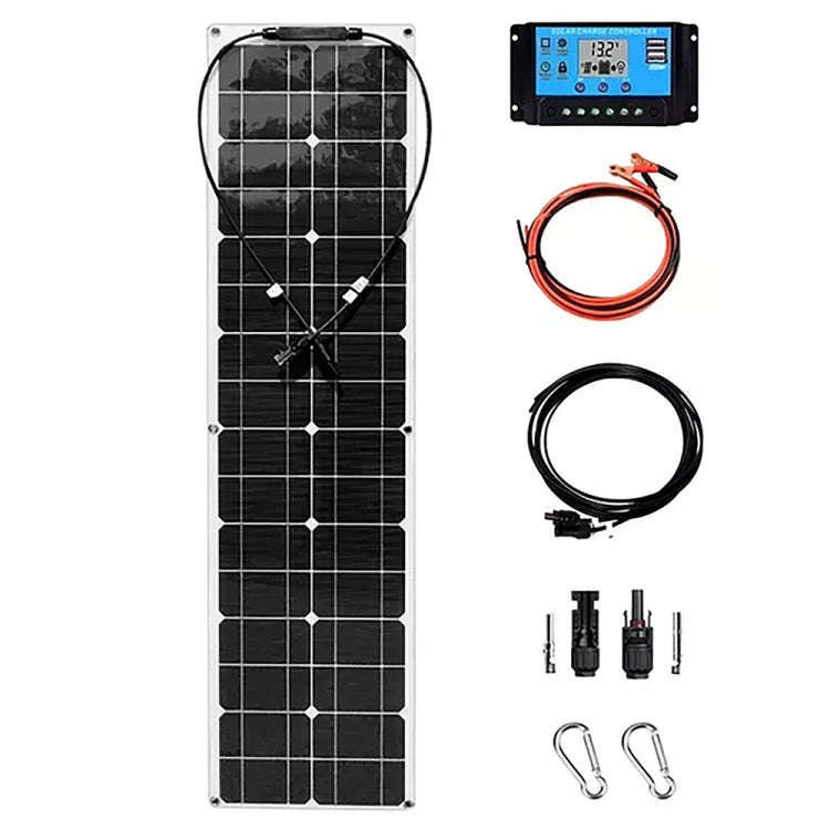 50W Single Board with 40A Controller PV System Solar Panel(White)