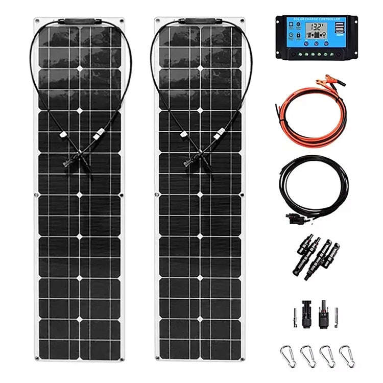 100W Dual Board with 40A Controller PV System Solar Panel(White)