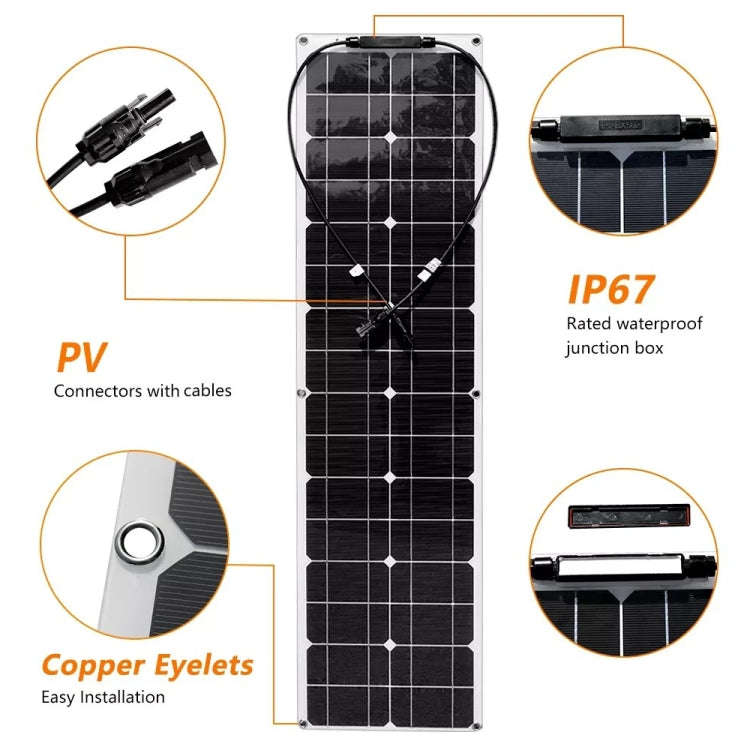 100W Dual Board PV System Solar Panel(White)