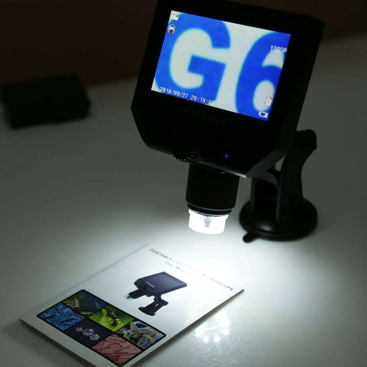 G600 600X 3.6MP 4.3 inch HD LCD Display Portable Digital Microscope, Plug:UK Plug