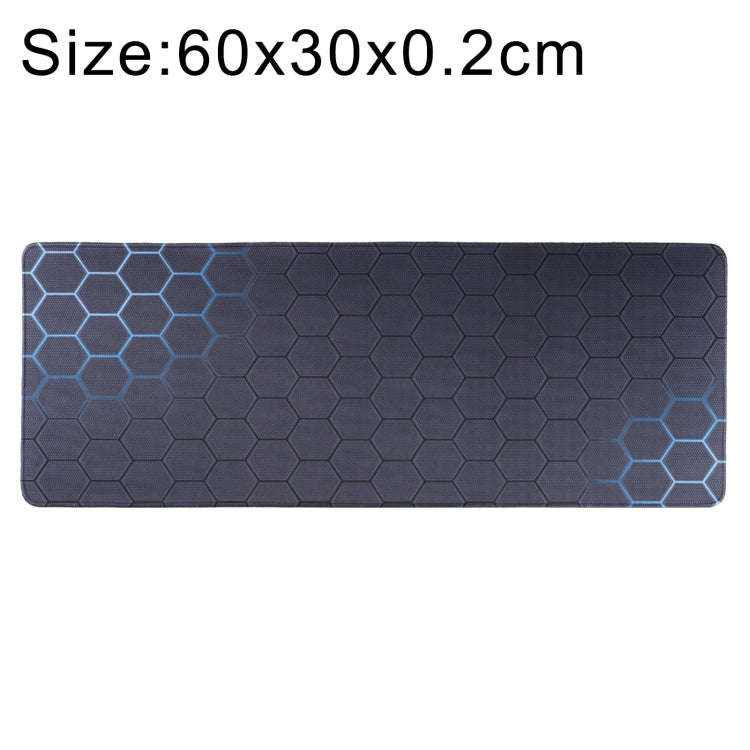 Anti-Slip Rubber Cloth Surface Game Mouse Mat Keyboard Pad, Size:60 x 30 x 0.2cm(Blue Honeycomb)