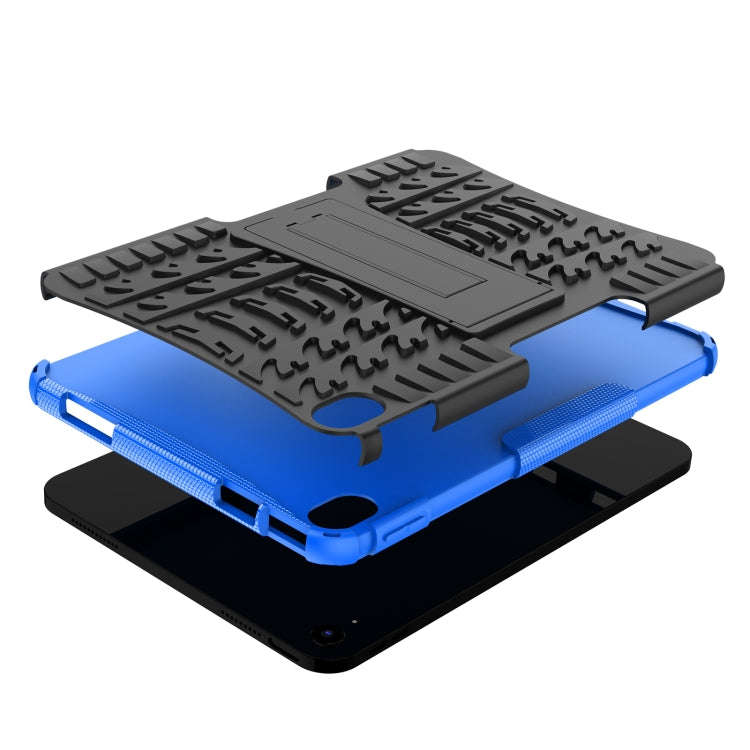 For iPad 2025 / 2022 Tire Texture TPU + PC Tablet Case with Holder(Blue)