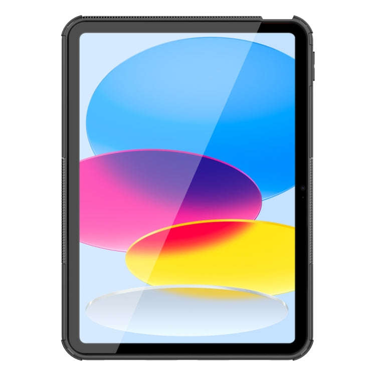 For iPad 2025 / 2022 Tire Texture TPU + PC Tablet Case with Holder(Black)
