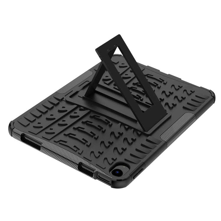 For iPad 2025 / 2022 Tire Texture TPU + PC Tablet Case with Holder(Black)