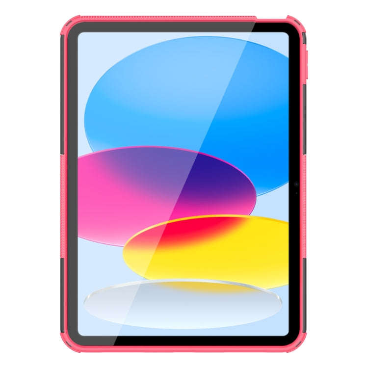 For iPad 2025 / 2022 Tire Texture TPU + PC Tablet Case with Holder(Pink)