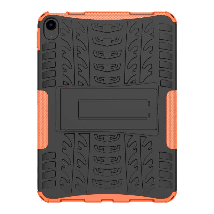 For iPad 2025 / 2022 Tire Texture TPU + PC Tablet Case with Holder(Orange)
