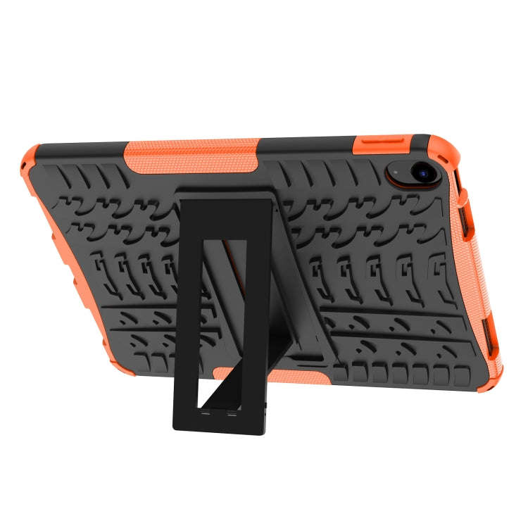 For iPad 2025 / 2022 Tire Texture TPU + PC Tablet Case with Holder(Orange)