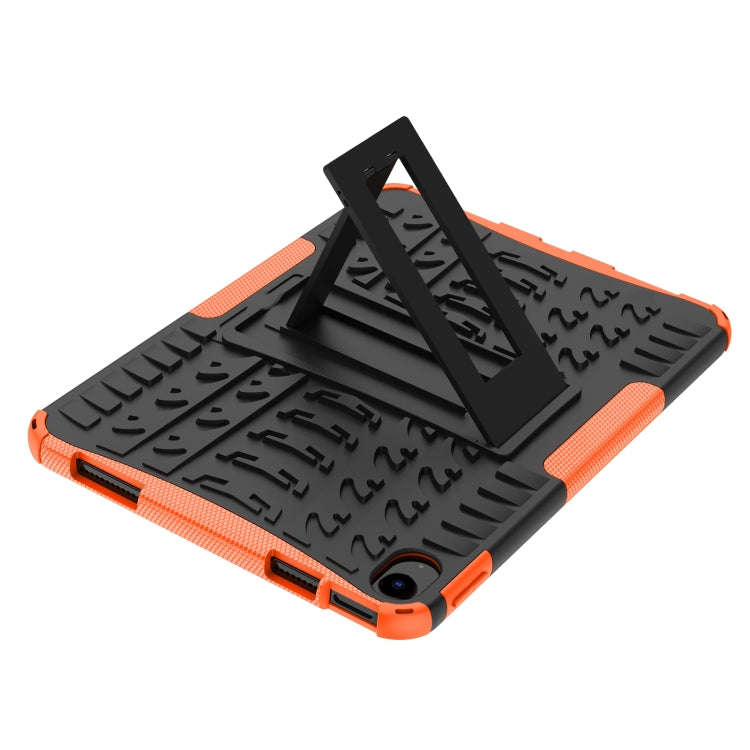 For iPad 2025 / 2022 Tire Texture TPU + PC Tablet Case with Holder(Orange)