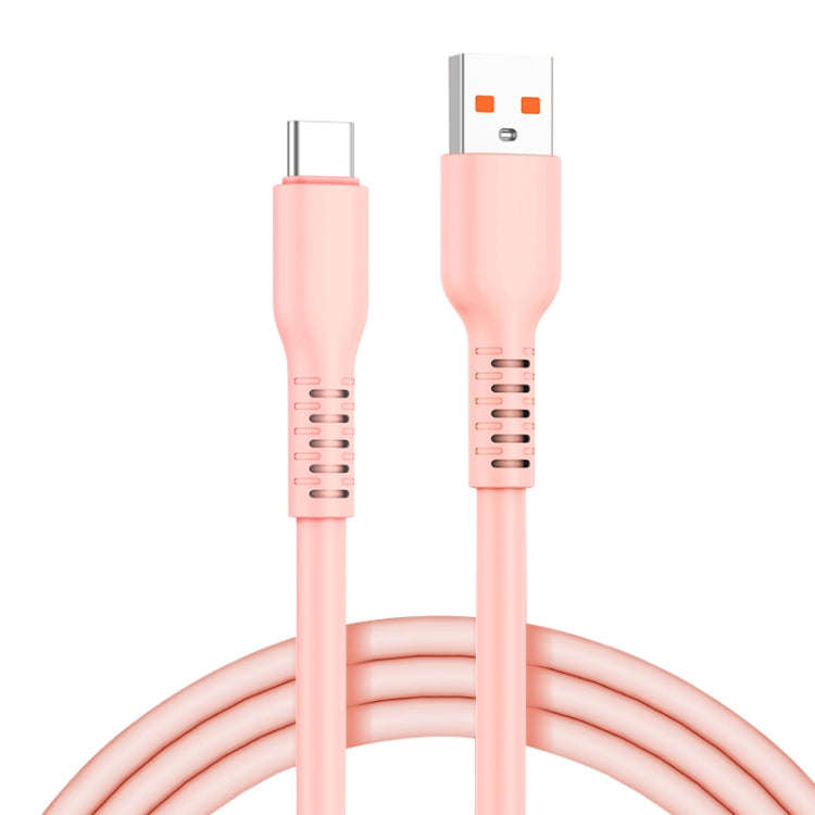 ADC-014 6A USB to USB-C/Type-C Liquid Silicone Data Cable, Length:0.5m(Pink)