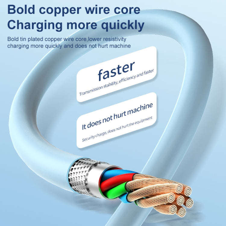 ADC-014 6A USB to USB-C/Type-C Liquid Silicone Data Cable, Length:0.5m(Blue)