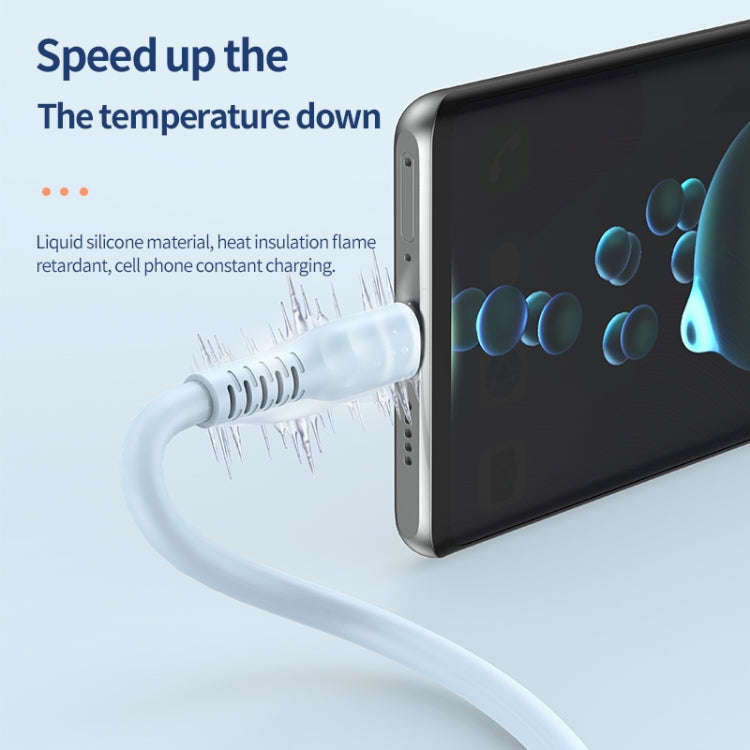 ADC-014 6A USB to USB-C/Type-C Liquid Silicone Data Cable, Length:0.5m(Blue)