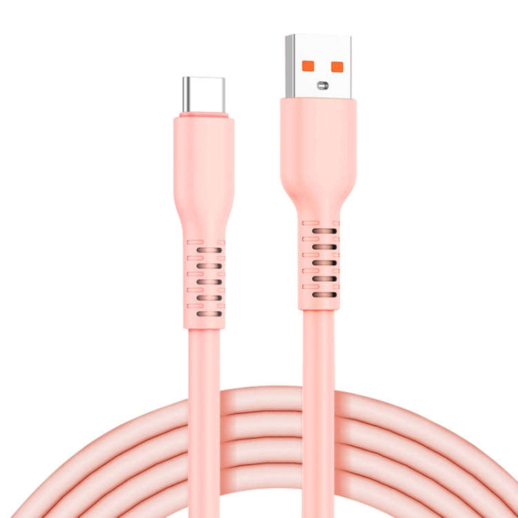 ADC-014 6A USB to USB-C/Type-C Liquid Silicone Data Cable, Length:1m(Pink)