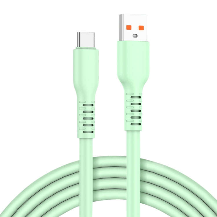 ADC-014 6A USB to USB-C/Type-C Liquid Silicone Data Cable, Length:1m(Green)