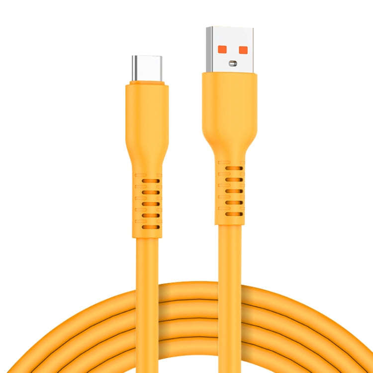 ADC-014 6A USB to USB-C/Type-C Liquid Silicone Data Cable, Length:1m(Orange)