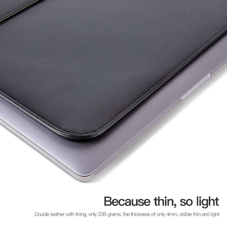 For 15 / 15.4 / 16 inch Laptop Ultra-thin Leather Laptop Sleeve(Brown)