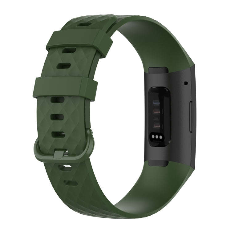 Color Buckle TPU Wrist Strap Watch Band for Fitbit Charge 4 / Charge 3 / Charge 3 SE, Size: S(Oli...