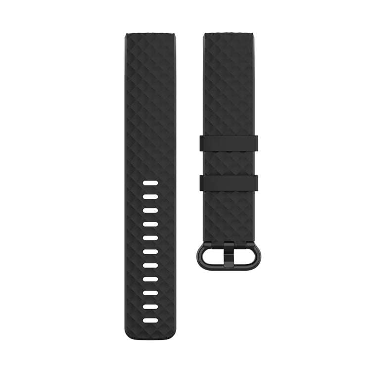 Color Buckle TPU Wrist Strap Watch Band for Fitbit Charge 4 / Charge 3 / Charge 3 SE, Size: S(Black)