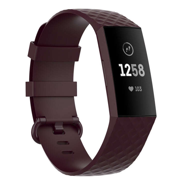 Color Buckle TPU Wrist Strap Watch Band for Fitbit Charge 4 / Charge 3 / Charge 3 SE, Size: S(Ros...