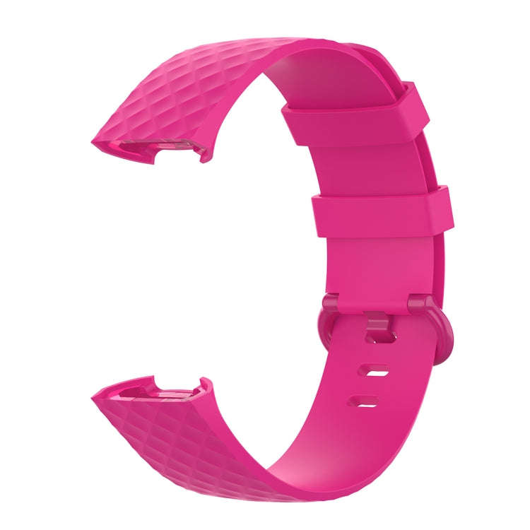 Color Buckle TPU Wrist Strap Watch Band for Fitbit Charge 4 / Charge 3 / Charge 3 SE, Size: S(Ros...