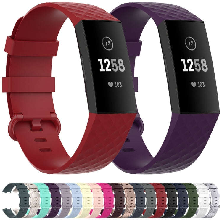 Color Buckle TPU Wrist Strap Watch Band for Fitbit Charge 4 / Charge 3 / Charge 3 SE, Size: S(Gray)