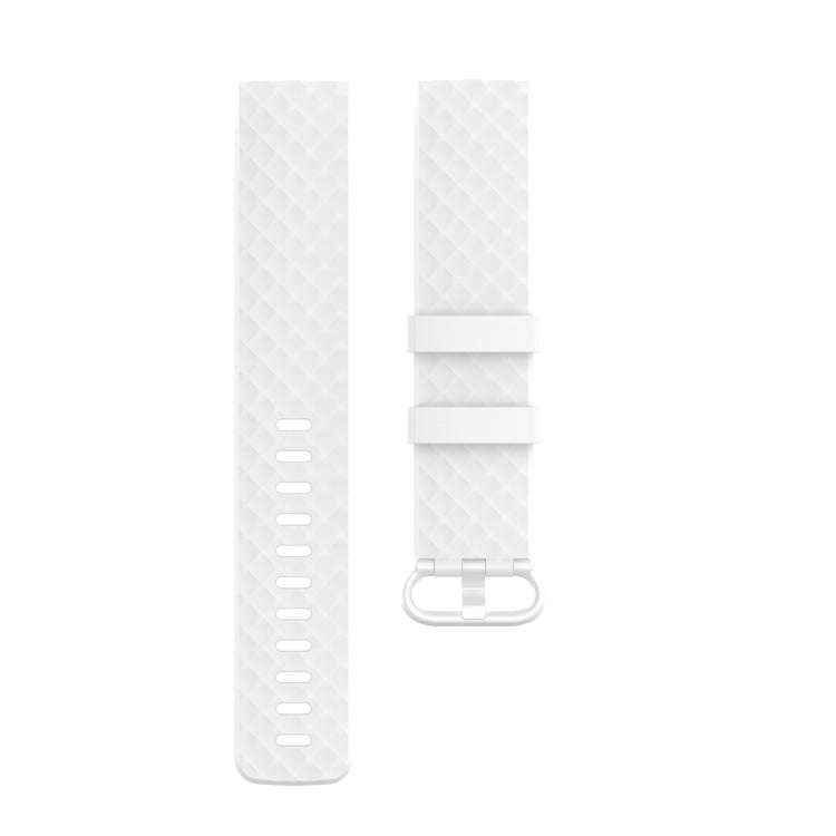 Color Buckle TPU Wrist Strap Watch Band for Fitbit Charge 4 / Charge 3 / Charge 3 SE, Size: L(White)
