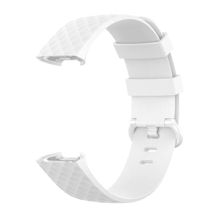 Color Buckle TPU Wrist Strap Watch Band for Fitbit Charge 4 / Charge 3 / Charge 3 SE, Size: L(White)