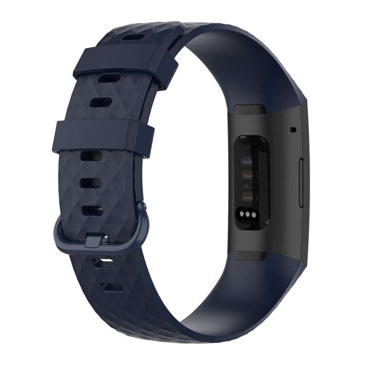 Color Buckle TPU Wrist Strap Watch Band for Fitbit Charge 4 / Charge 3 / Charge 3 SE, Size: L(Nav...