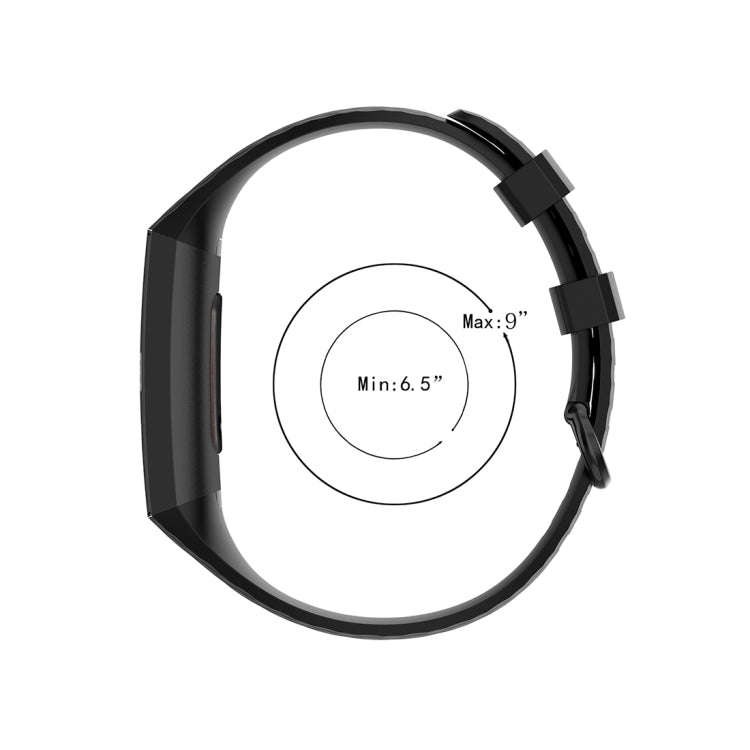 Color Buckle TPU Wrist Strap Watch Band for Fitbit Charge 4 / Charge 3 / Charge 3 SE, Size: L(Black)