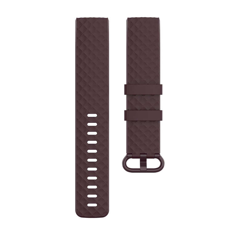 Color Buckle TPU Wrist Strap Watch Band for Fitbit Charge 4 / Charge 3 / Charge 3 SE, Size: L(Ros...