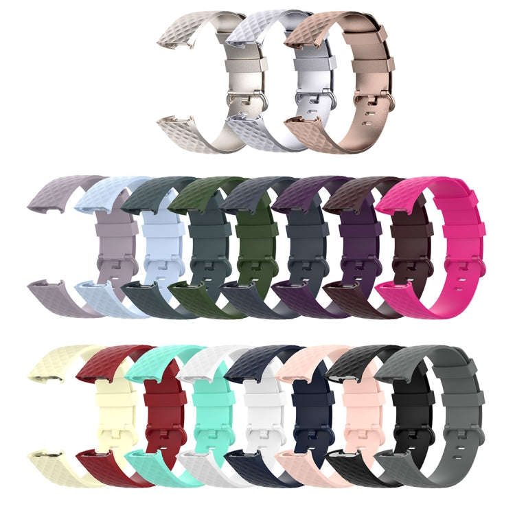 Color Buckle TPU Wrist Strap Watch Band for Fitbit Charge 4 / Charge 3 / Charge 3 SE, Size: L(Dar...