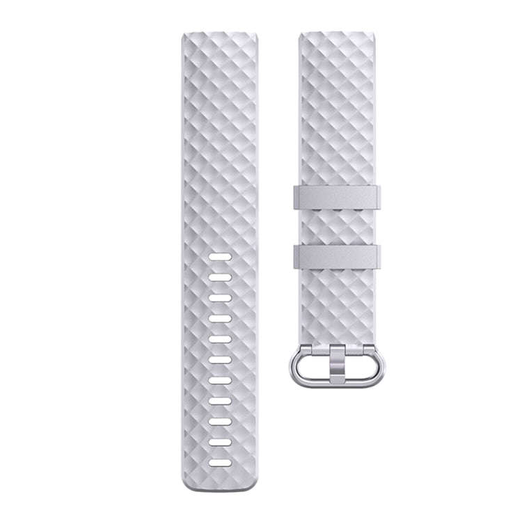Color Buckle TPU Wrist Strap Watch Band for Fitbit Charge 4 / Charge 3 / Charge 3 SE, Size: L(Sil...
