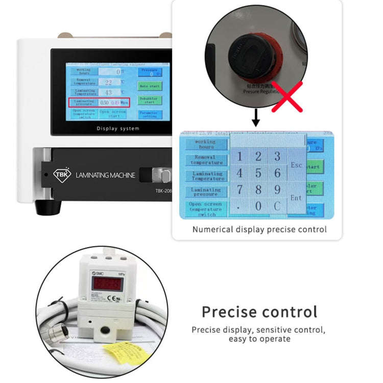 TBK 208M 3 in 1 Mini LCD Touch Screen Vacuum Laminating Bubble Remover Machine, Plug:AU Plug