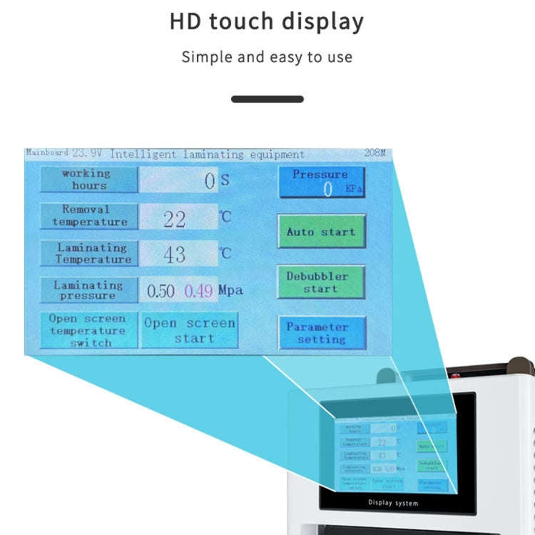 TBK 208M 3 in 1 Mini LCD Touch Screen Vacuum Laminating Bubble Remover Machine, Plug:AU Plug