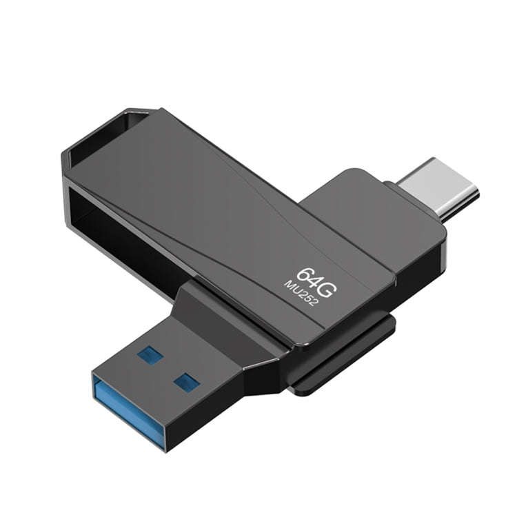 Lenovo Thinkplus MU252 USB 3.1 + USB-C / Type-C Flash Drive, Memory:64GB(Black)